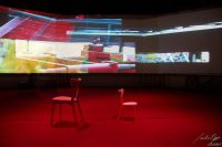 Peter koger / alexandra reill: tribute to hans richter, interactive video stage design. 2012. photo: sascha osaka